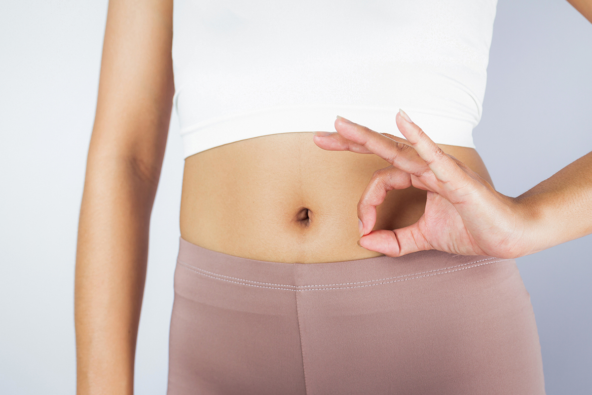 Ok hand shape good health and good gut